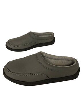 MySlippers Womens Size 9 Gray Leather Upper Comfort Cushioned Slip-on Shoes